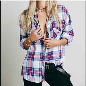 Rails Plaid Button Down Top